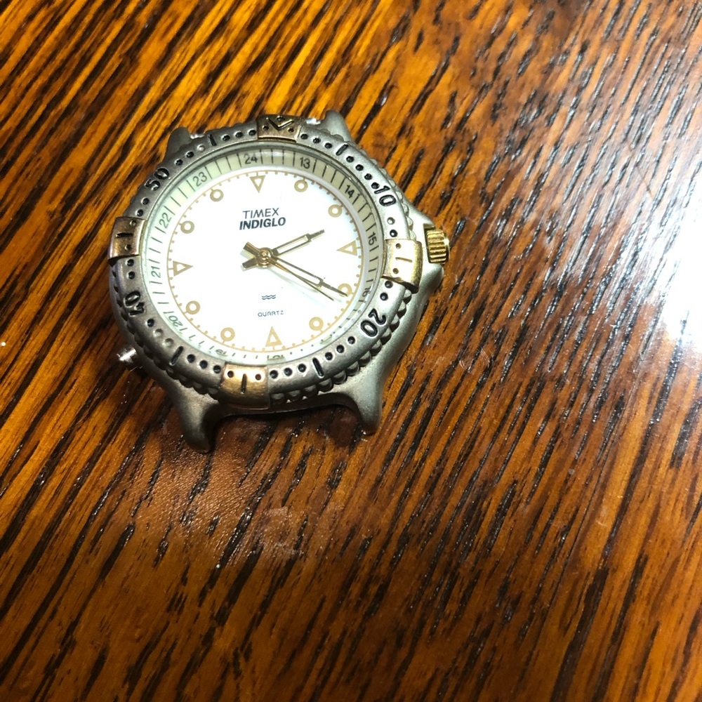 Timex Indiglo Watch with Gold and Black Details